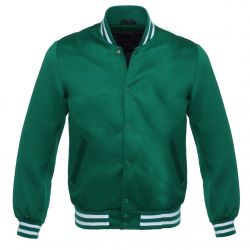 Varsity Satin jacket Forest Green -White